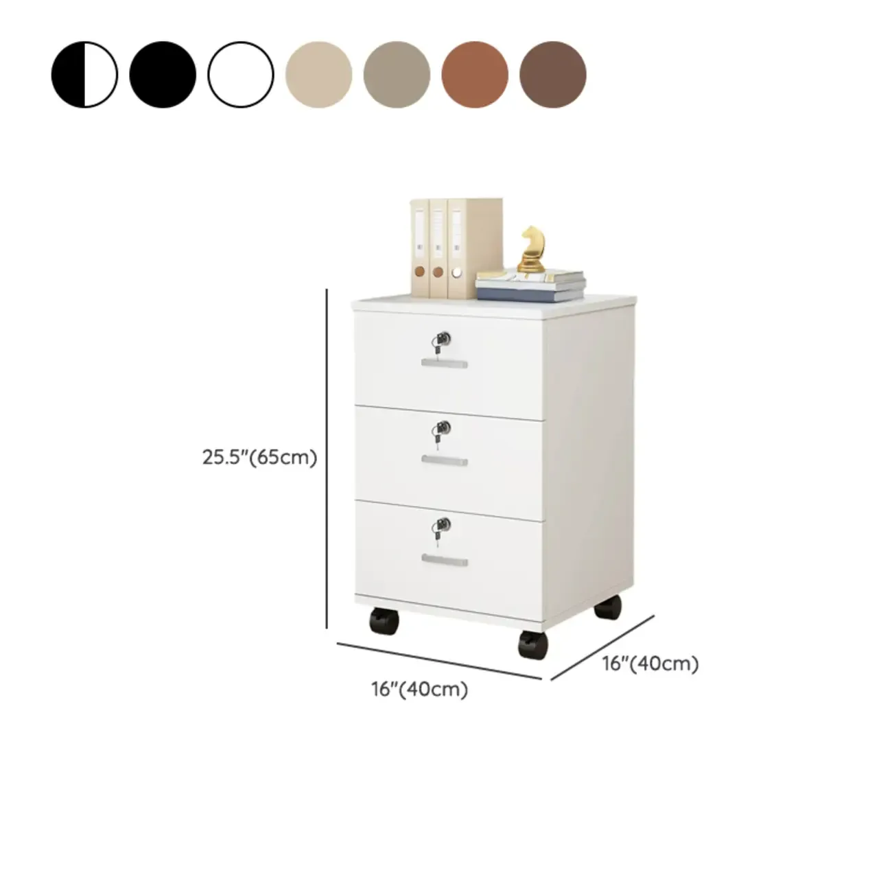 Stylish Wooden Mobile Lockable Filing Cabinet with Casters Image - 23