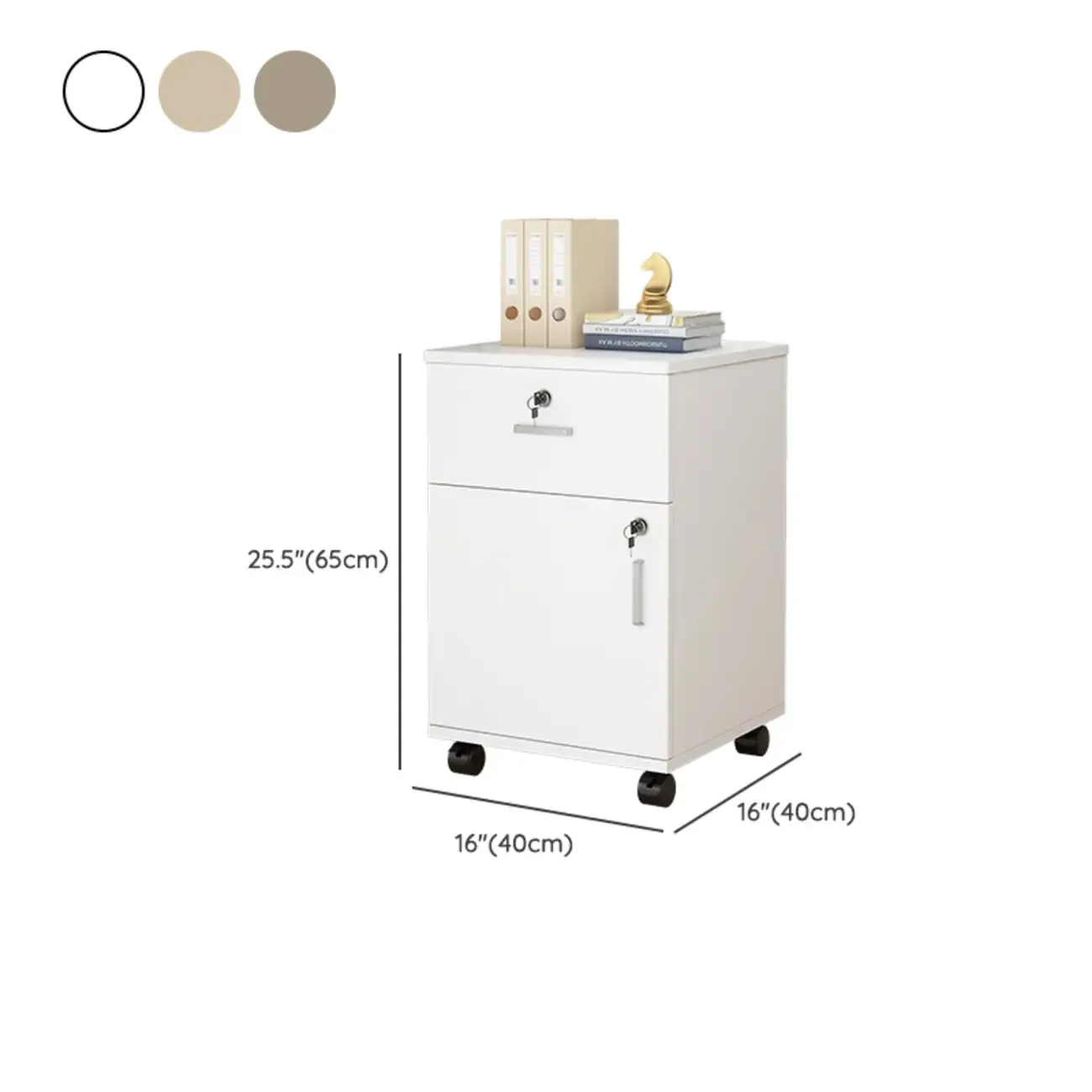 Stylish Wooden Mobile Lockable Filing Cabinet with Casters Image - 24