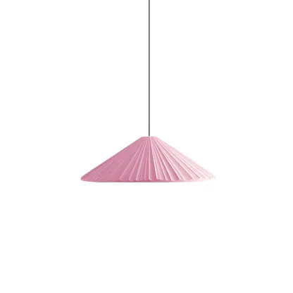 Nordic Pink Ribbed Umbrella Shape Indoor Pendant Light   Image - 4