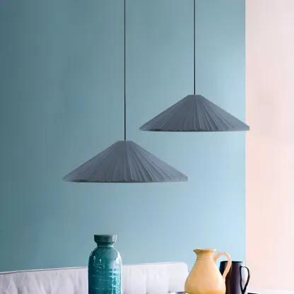 Nordic Pink Ribbed Umbrella Shape Indoor Pendant Light   Image - 8