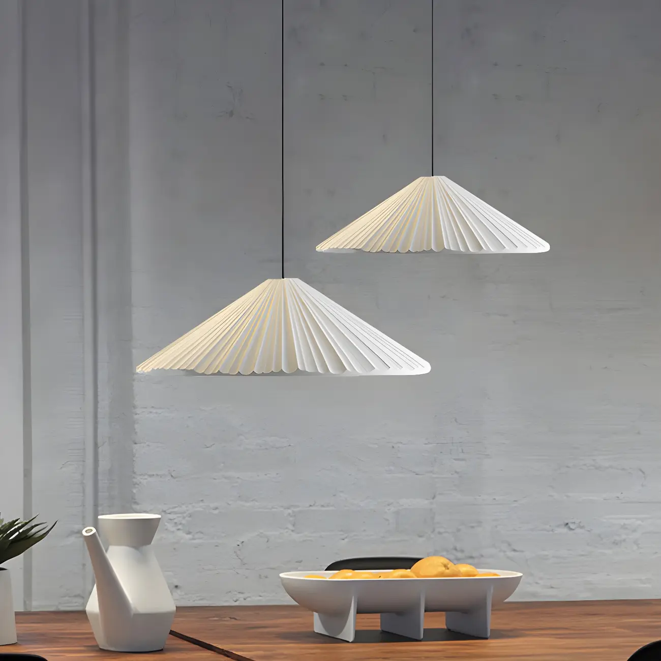 Nordic Pink Ribbed Umbrella Shape Indoor Pendant Light   Image - 12 | homeyfad