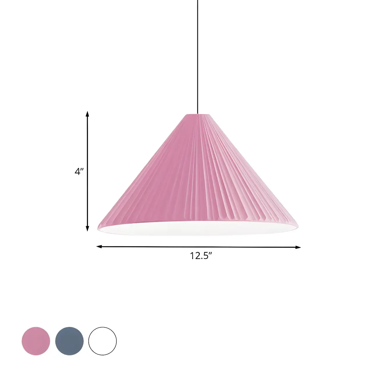 Nordic Pink Ribbed Umbrella Shape Indoor Pendant Light   Image - 18