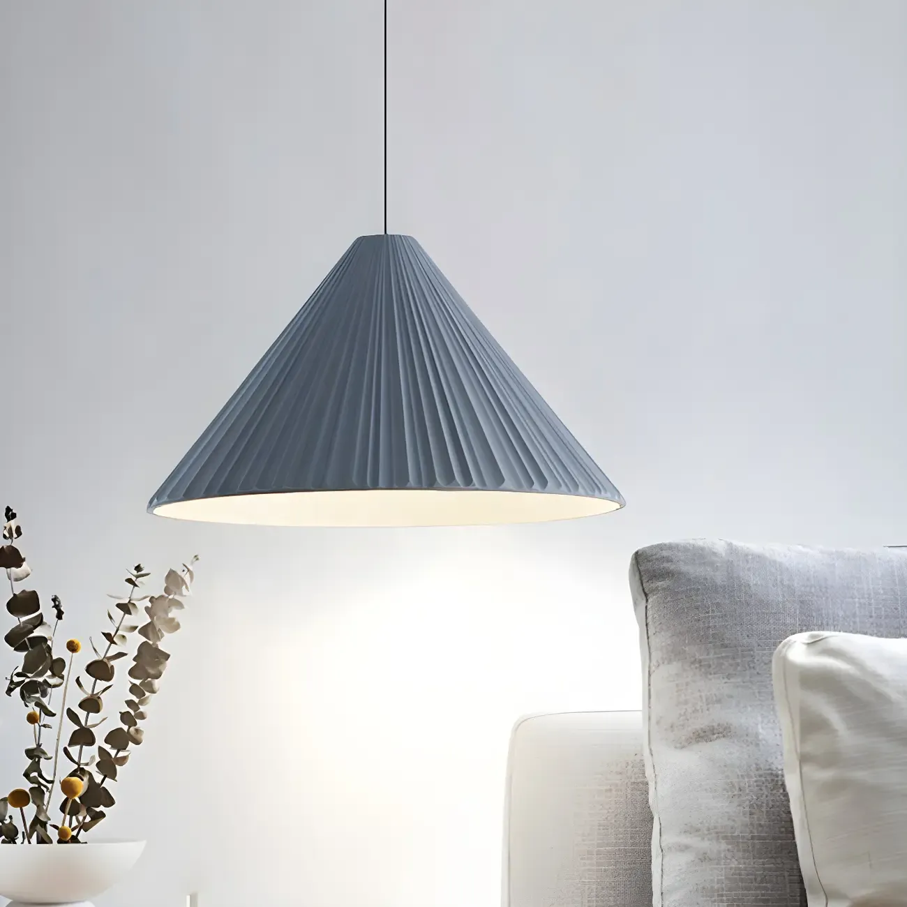 Nordic Pink Ribbed Umbrella Shape Indoor Pendant Light   Image - 19