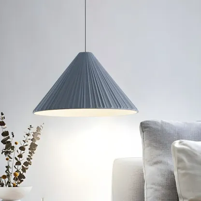 Nordic Pink Ribbed Umbrella Shape Indoor Pendant Light   Image - 19