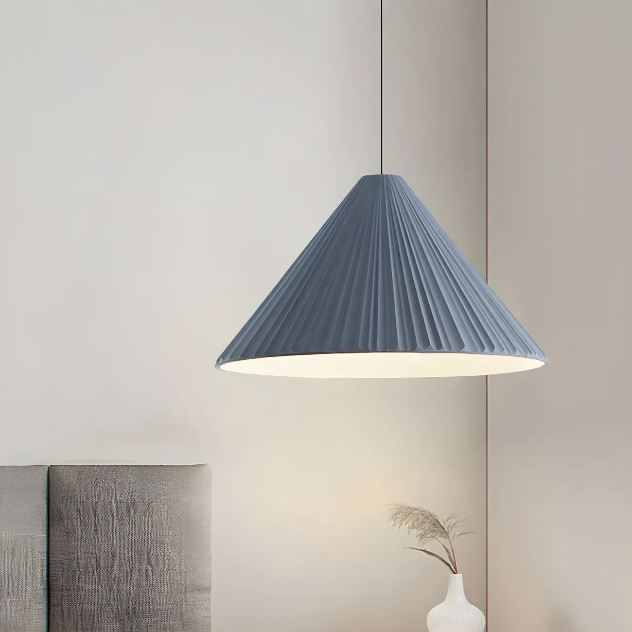 Nordic Pink Ribbed Umbrella Shape Indoor Pendant Light   Image - 20