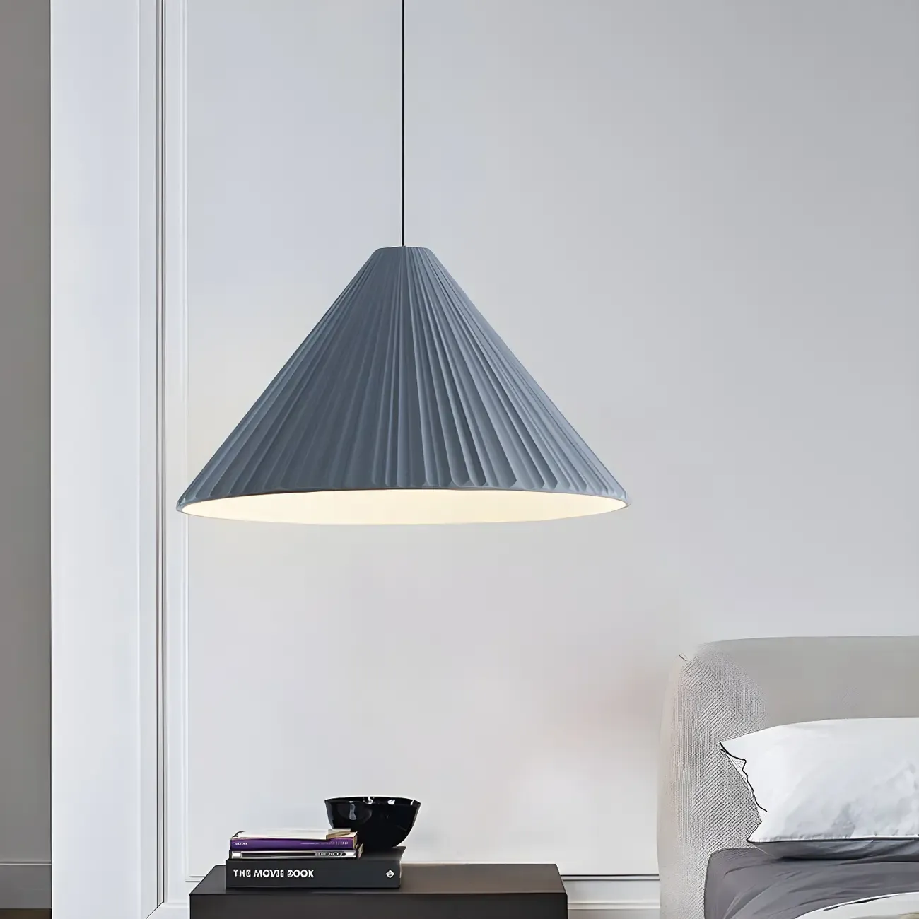 Nordic Pink Ribbed Umbrella Shape Indoor Pendant Light   Image - 21