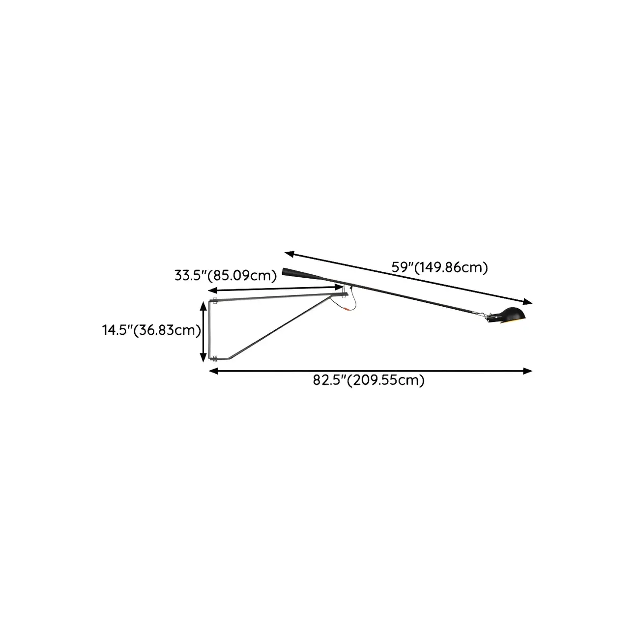 Modern Black Metal Long Arm Swing Wall Light Image - 12 | homeyfad