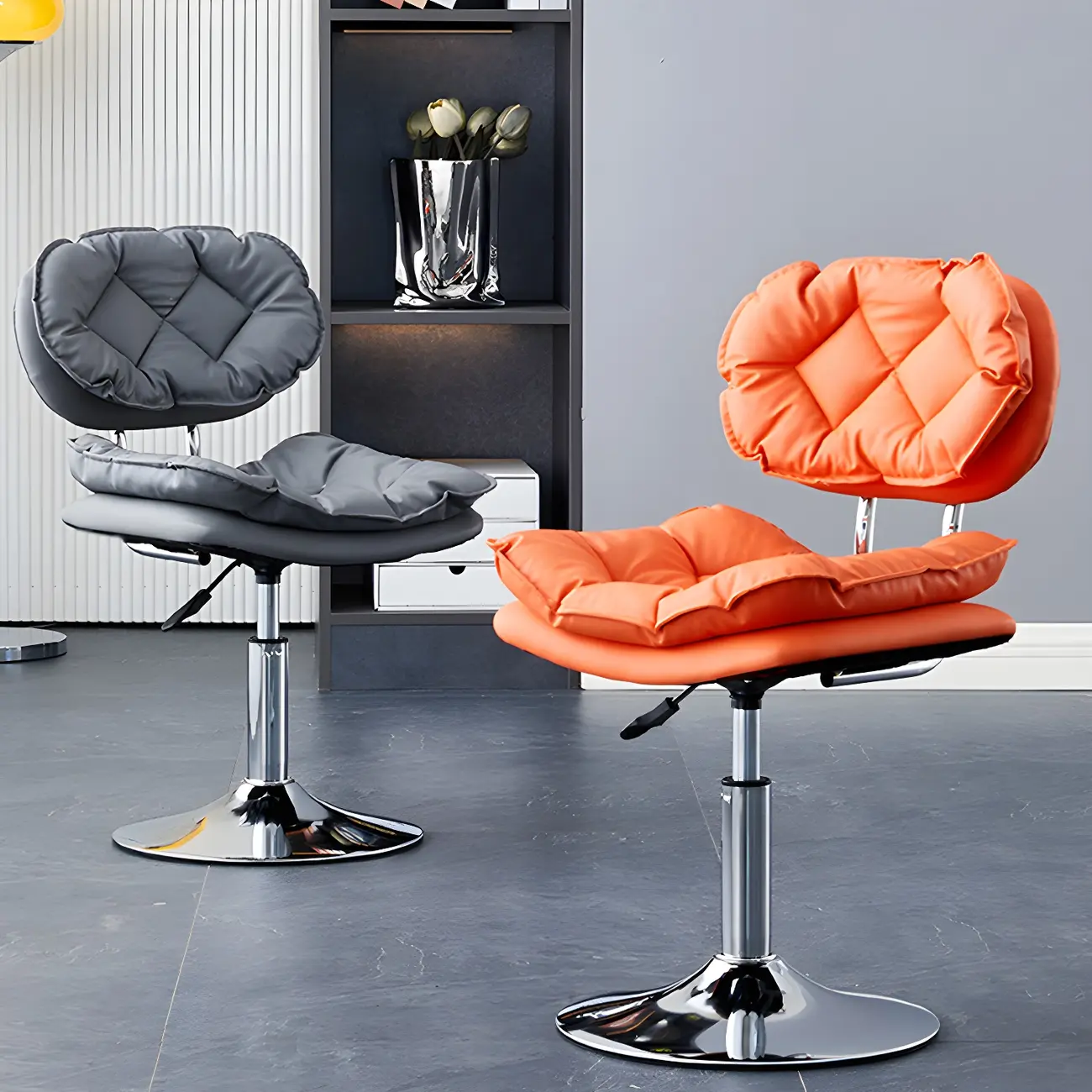 Nordic Cushioned Swivel Bar Stools with Wheels for Home Bar Image - 1 | homeyfad