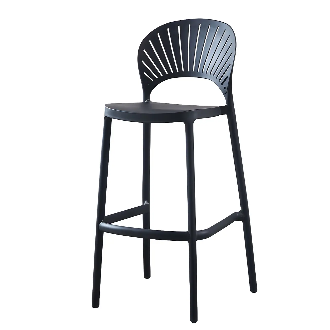 Modern Acrylic Vibrant Curved Backrest Stackable Bar Stool Image - 11 | homeyfad