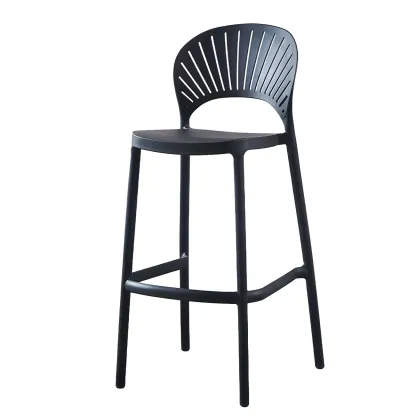 Modern Acrylic Vibrant Curved Backrest Stackable Bar Stool Image - 11
