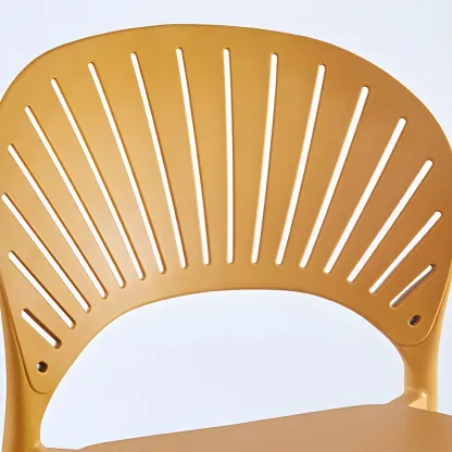 Modern Acrylic Vibrant Curved Backrest Stackable Bar Stool Image - 12