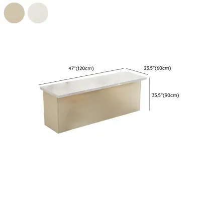 Modern White Faux Marble Wood Storage Bar Tables Image - 7