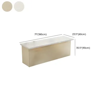 Modern White Faux Marble Wood Storage Bar Tables Image - 10