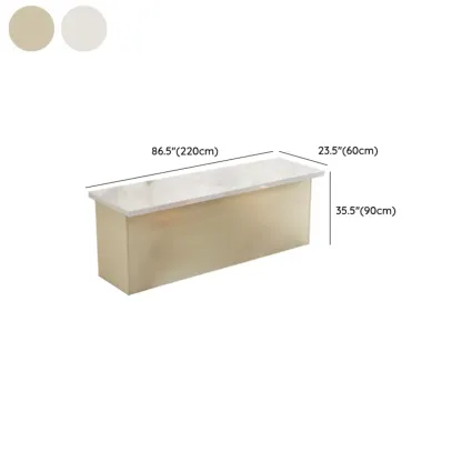Modern White Faux Marble Wood Storage Bar Tables Image - 12