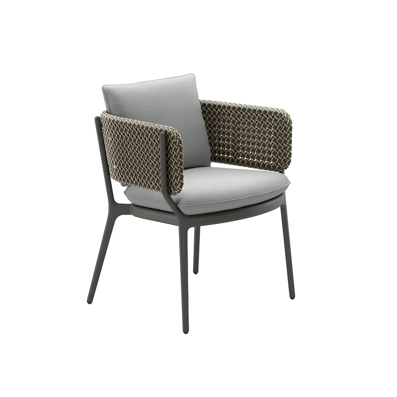 Rustic Wicker Back Outdoor Dining Chairs Image - 2 | homeyfad
