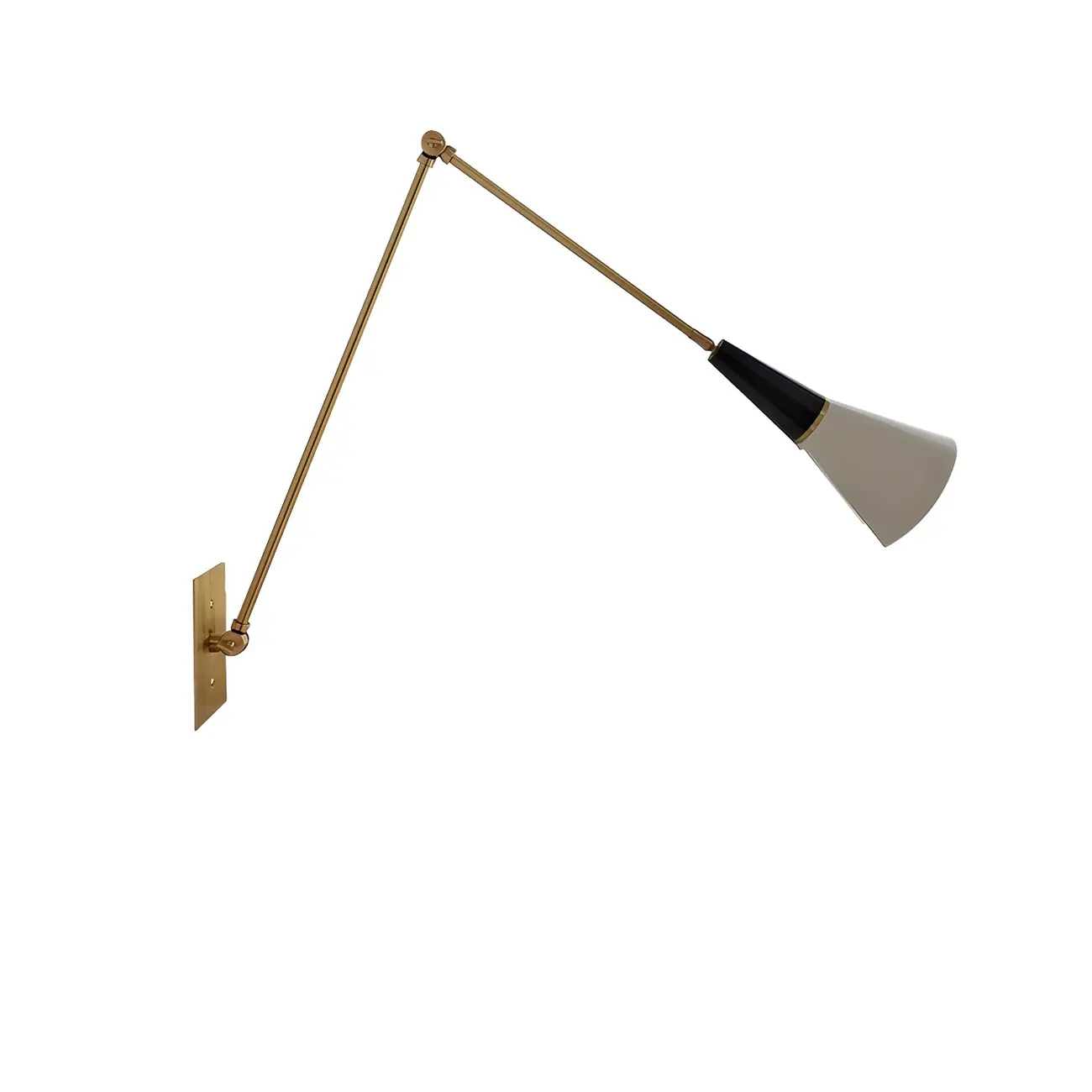 Gold Metal Modern White Aluminum Shade Swing Arm Wall Light Image - 6 | homeyfad