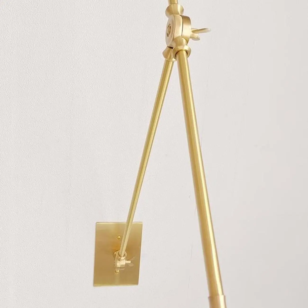 Gold Metal Modern White Aluminum Shade Swing Arm Wall Light Image - 7 | homeyfad