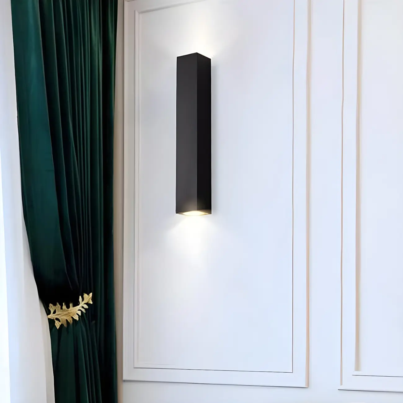 Indoor Black Aluminum Geometric Modern 2-Light Wall Light Image - 4 | homeyfad