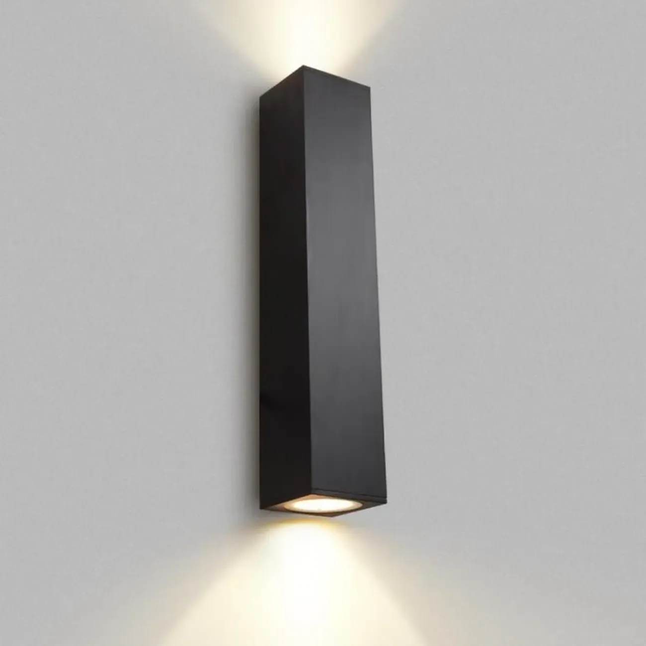 Indoor Black Aluminum Geometric Modern 2-Light Wall Light Image - 6