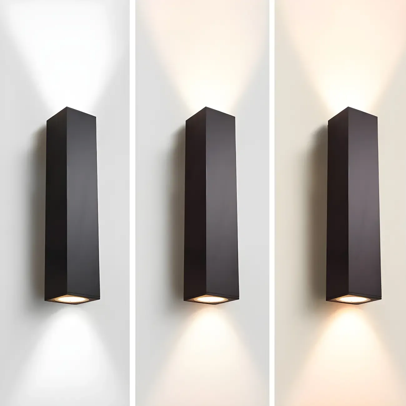Indoor Black Aluminum Geometric Modern 2-Light Wall Light Image - 7