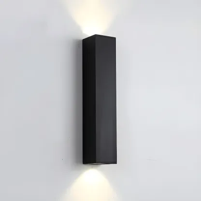 Indoor Black Aluminum Geometric Modern 2-Light Wall Light Image - 9