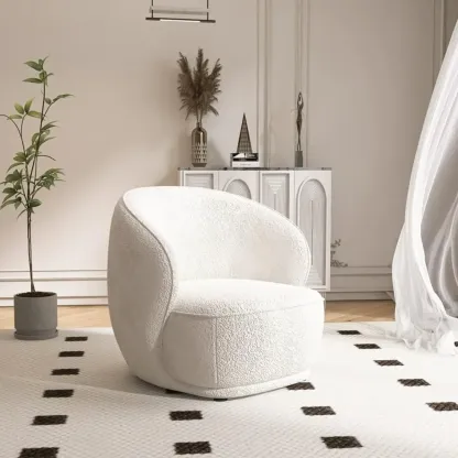 Classic Fabric Accent Chair with Arms for Living Room Image - 3