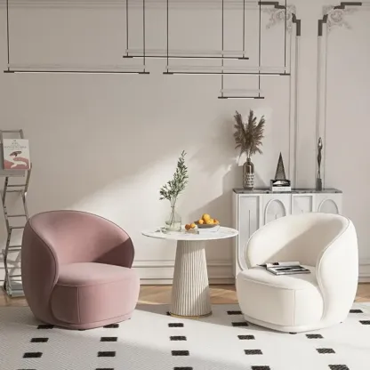 Classic Fabric Accent Chair with Arms for Living Room Image - 4