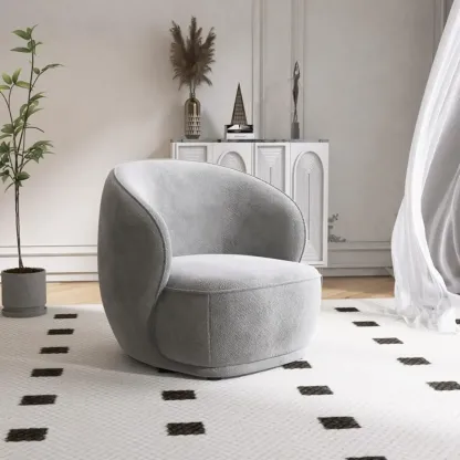 Classic Fabric Accent Chair with Arms for Living Room Image - 5