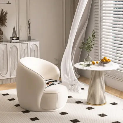 Classic Fabric Accent Chair with Arms for Living Room Image - 6