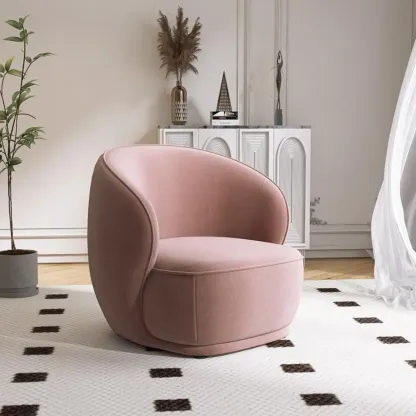 Classic Fabric Accent Chair with Arms for Living Room Image - 7