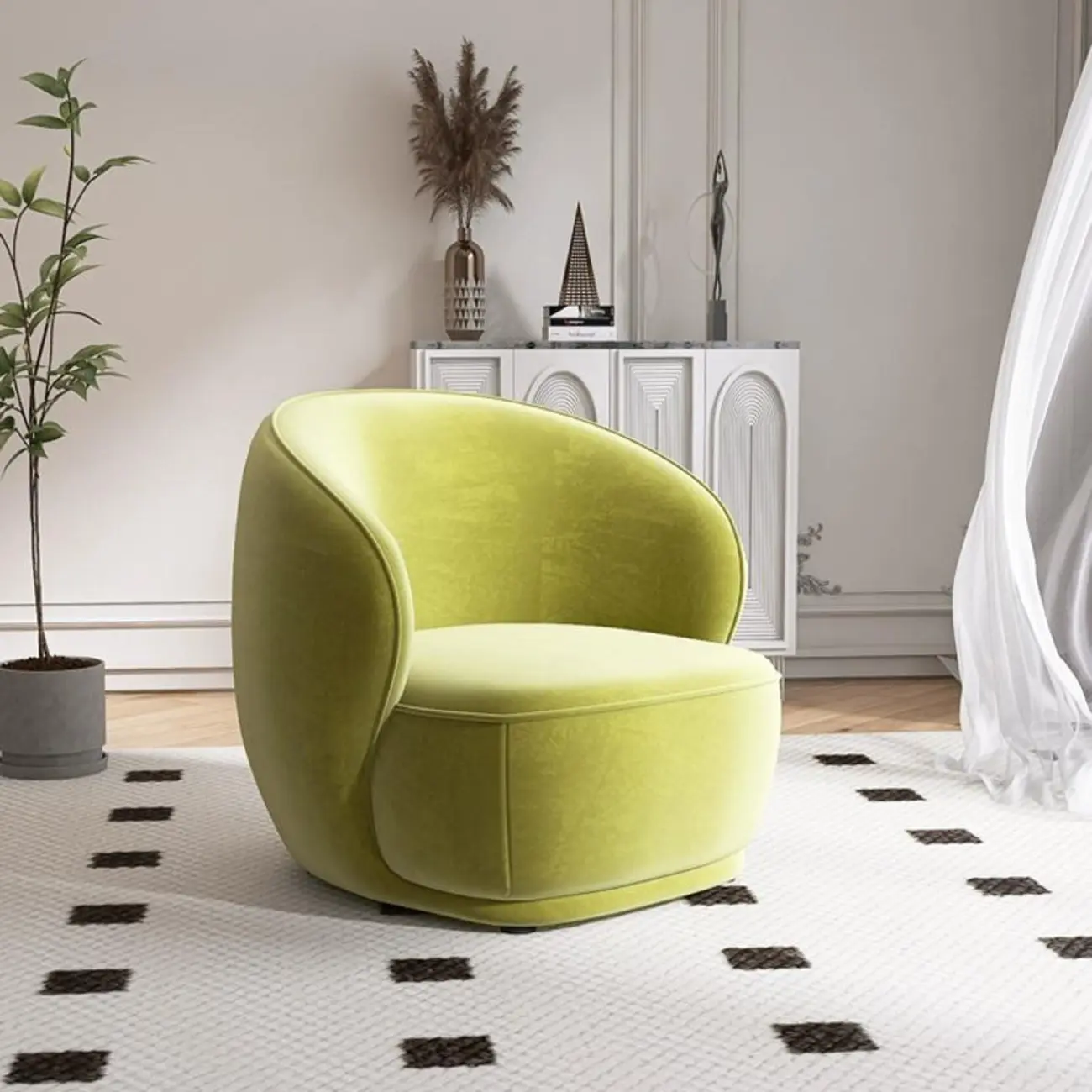 Classic Fabric Accent Chair with Arms for Living Room Image - 9 | homeyfad