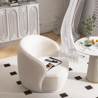 Classic Fabric Accent Chair with Arms for Living Room Image - 11