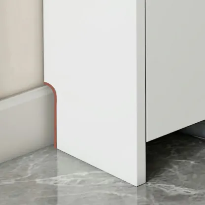 3-Tier White Wood Shoe Cabinet with Drop Front Image - 12