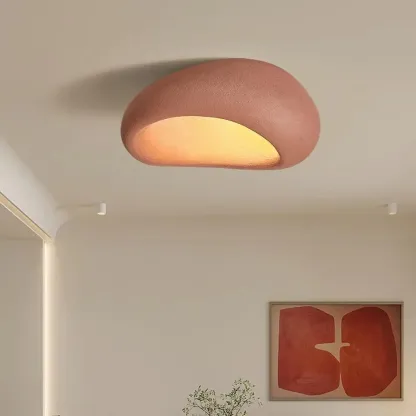 Nordic Stone-Shaped Plastic Flush Mount LED Ceiling Light Image - 5