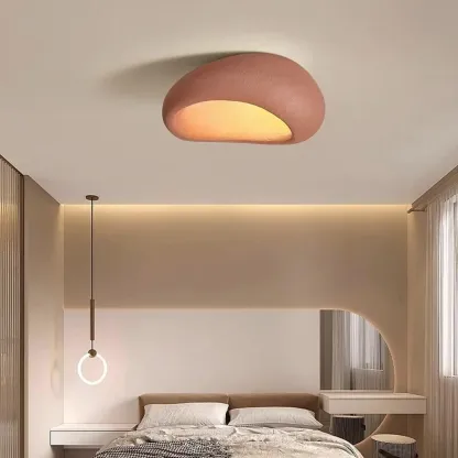 Nordic Stone-Shaped Plastic Flush Mount LED Ceiling Light Image - 1