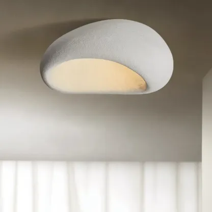 Nordic Stone-Shaped Plastic Flush Mount LED Ceiling Light Image - 7