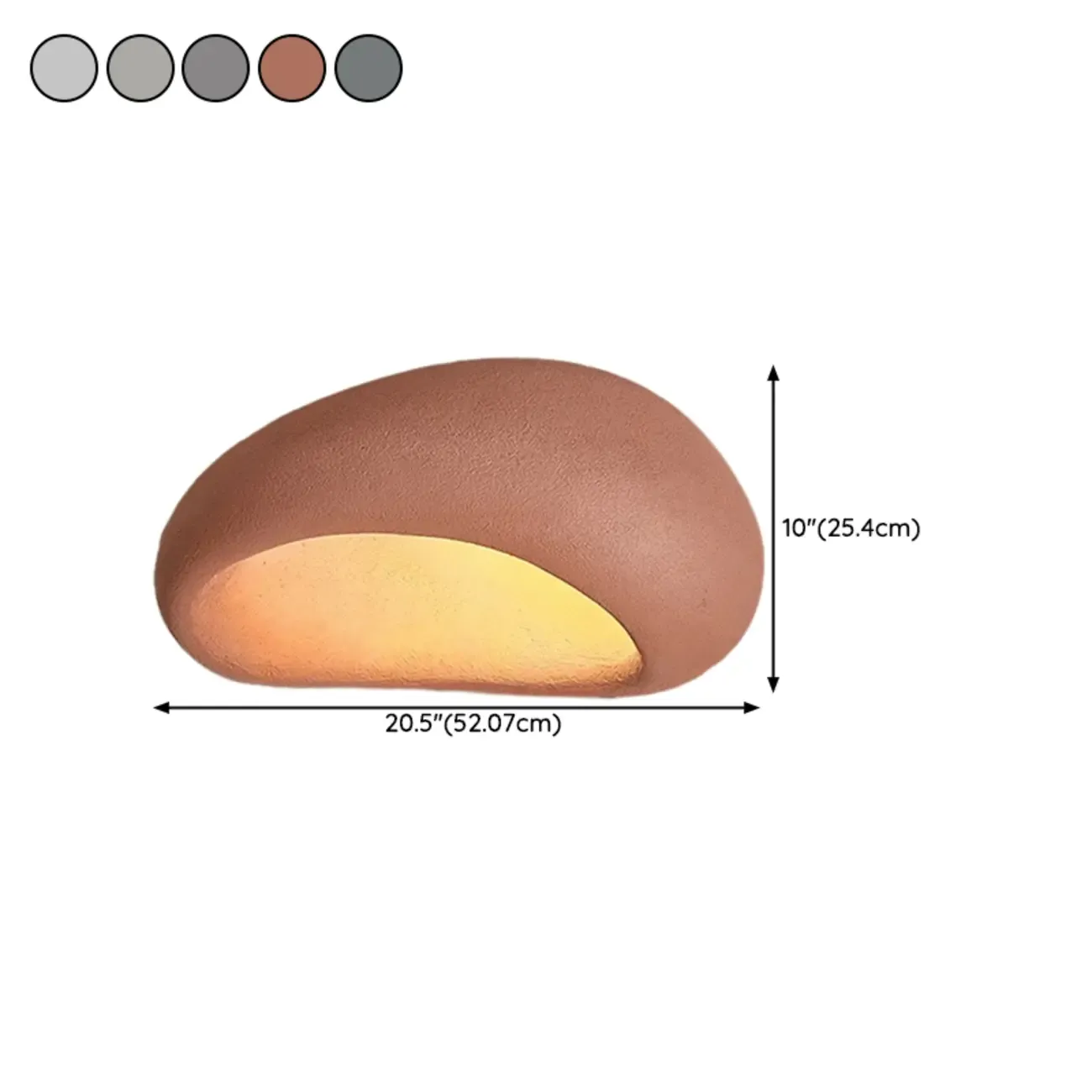 Nordic Stone-Shaped Plastic Flush Mount LED Ceiling Light Image - 14