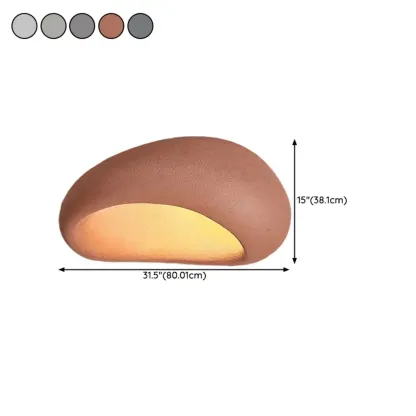 Nordic Stone-Shaped Plastic Flush Mount LED Ceiling Light Image - 17