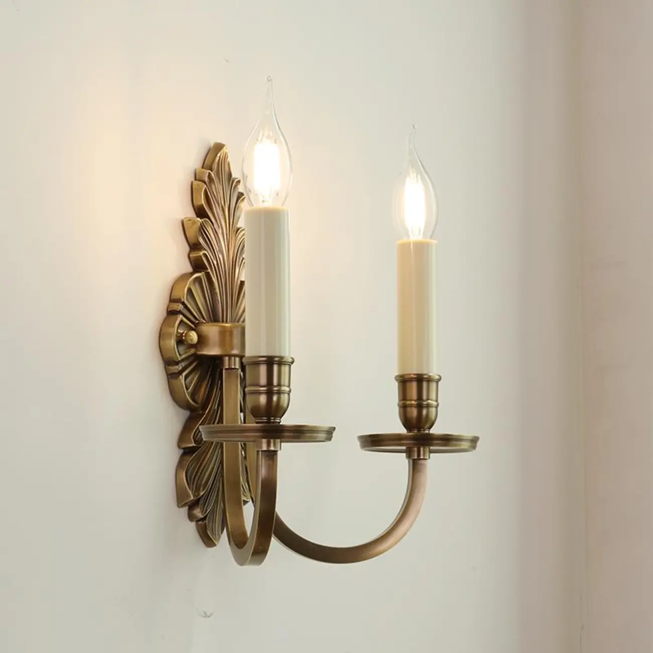 Timeless Brass Candle Wall Sconce with 2 Lights for Indoor | homeyfad