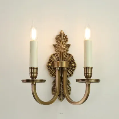 Timeless Brass Candle Wall Sconce with 2 Lights for Indoor