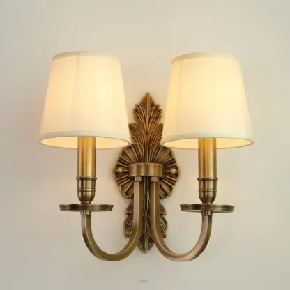 Timeless Brass Candle Wall Sconce with 2 Lights for Indoor