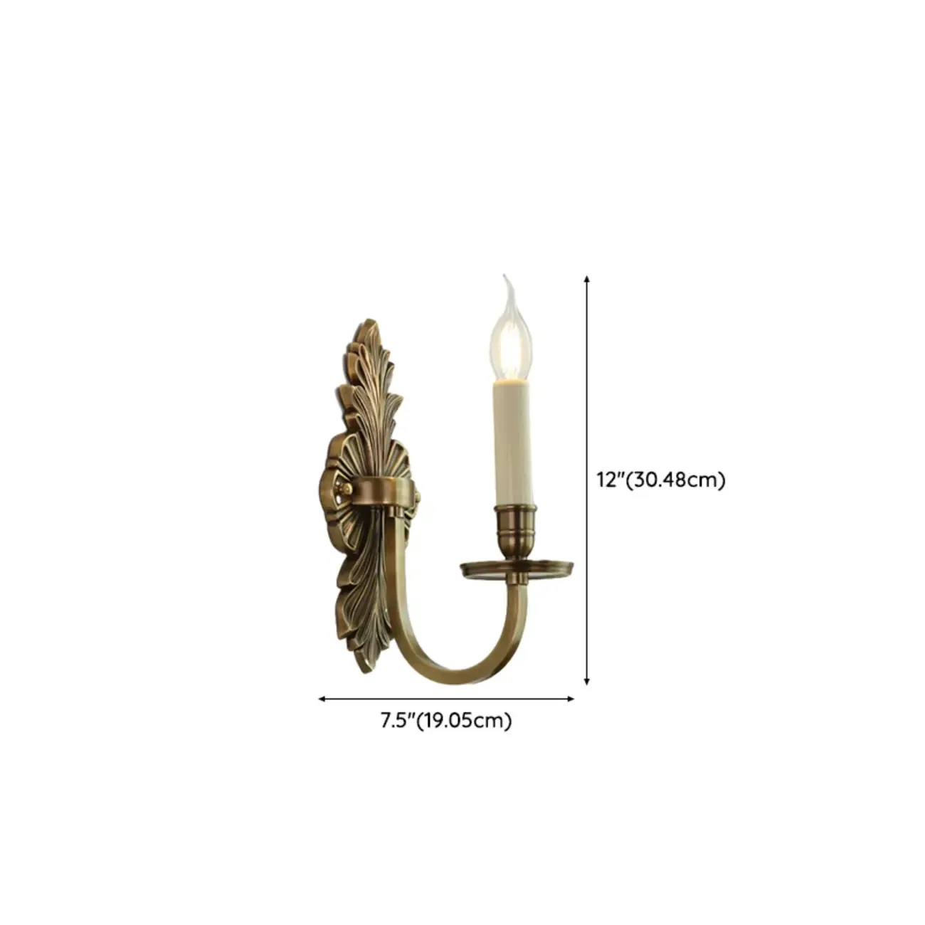 Timeless Brass Candle Wall Sconce with 2 Lights for Indoor
