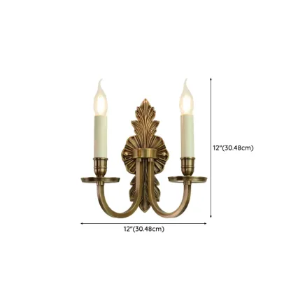 Timeless Brass Candle Wall Sconce with 2 Lights for Indoor