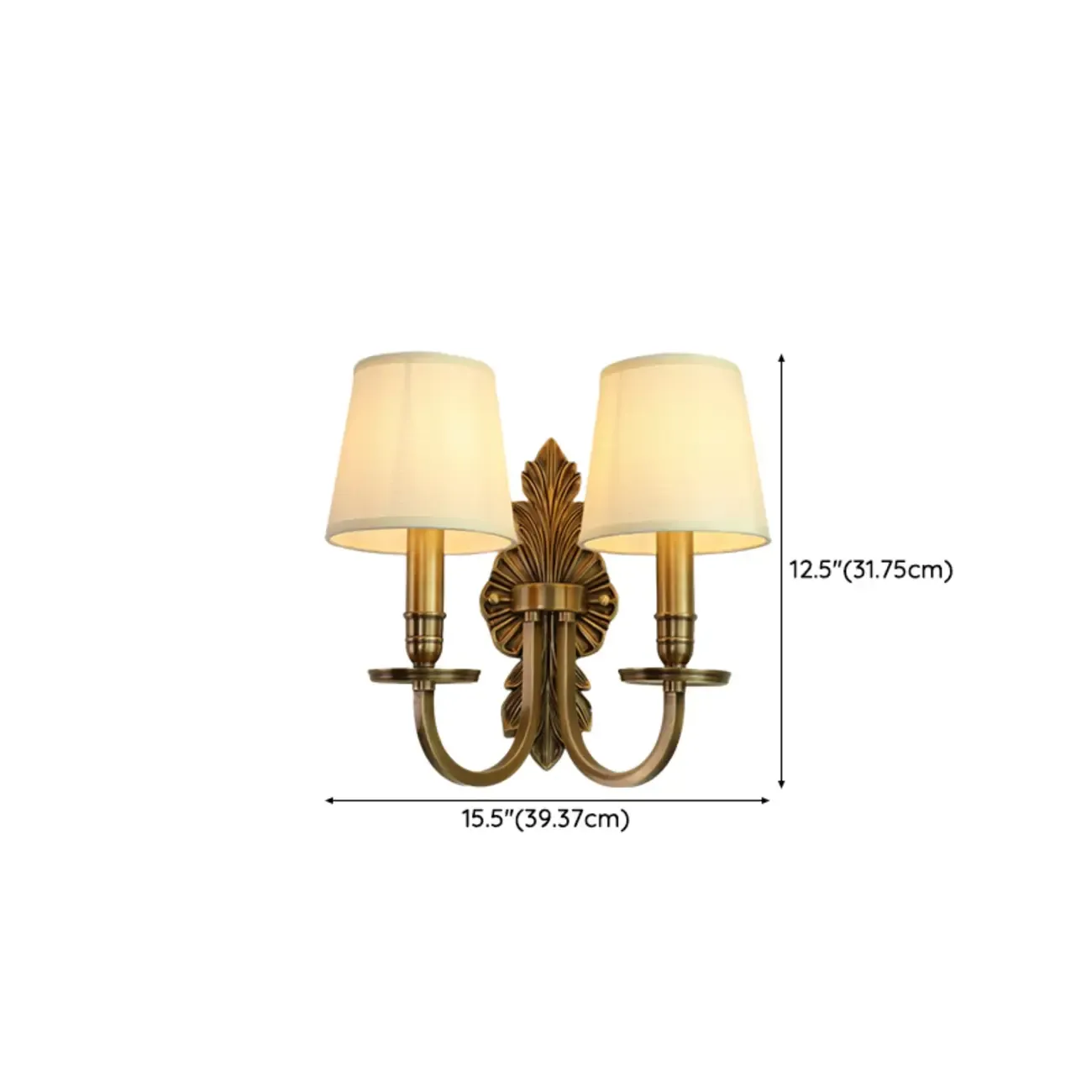 Timeless Brass Candle Wall Sconce with 2 Lights for Indoor