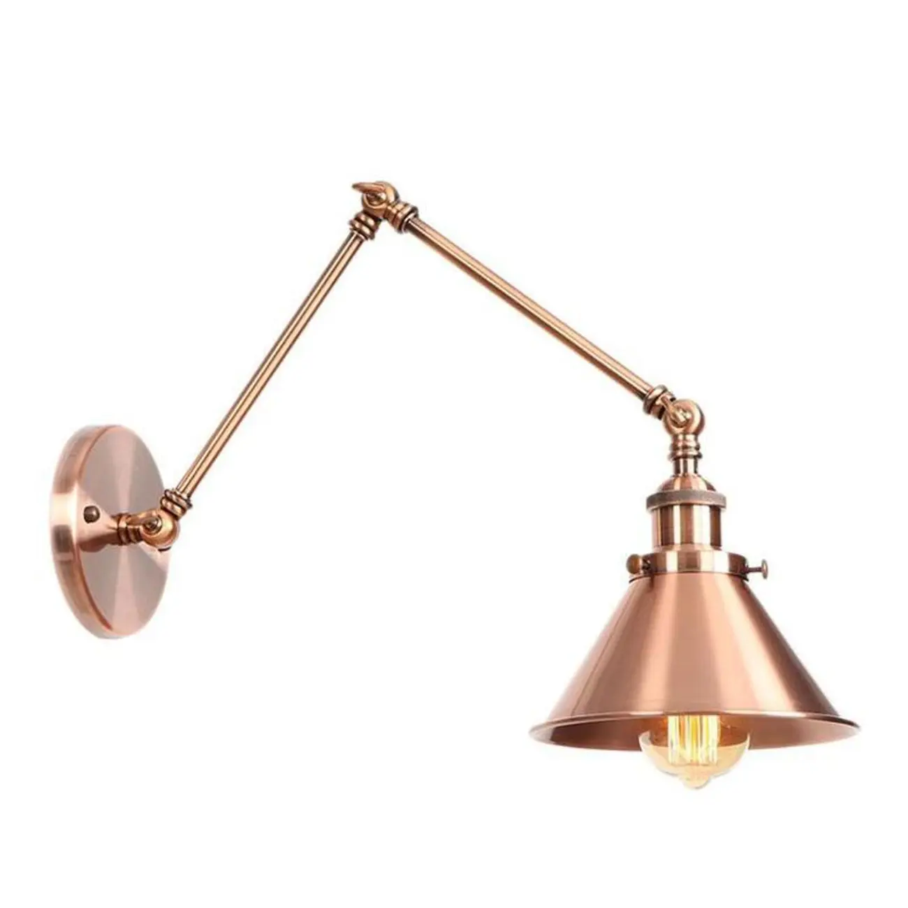 16-Inch Swing Arm Retro Metal Adjustable Wall Light Image - 6 | homeyfad