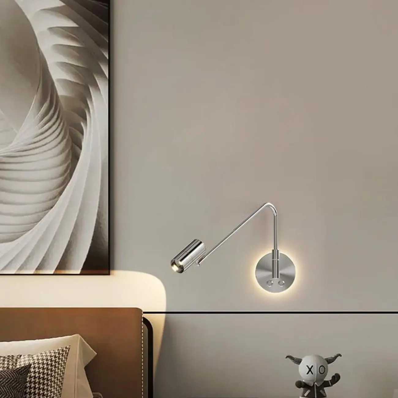 Dimmable Touch Swing Arm Wall Light for Bedside Reading | homeyfad