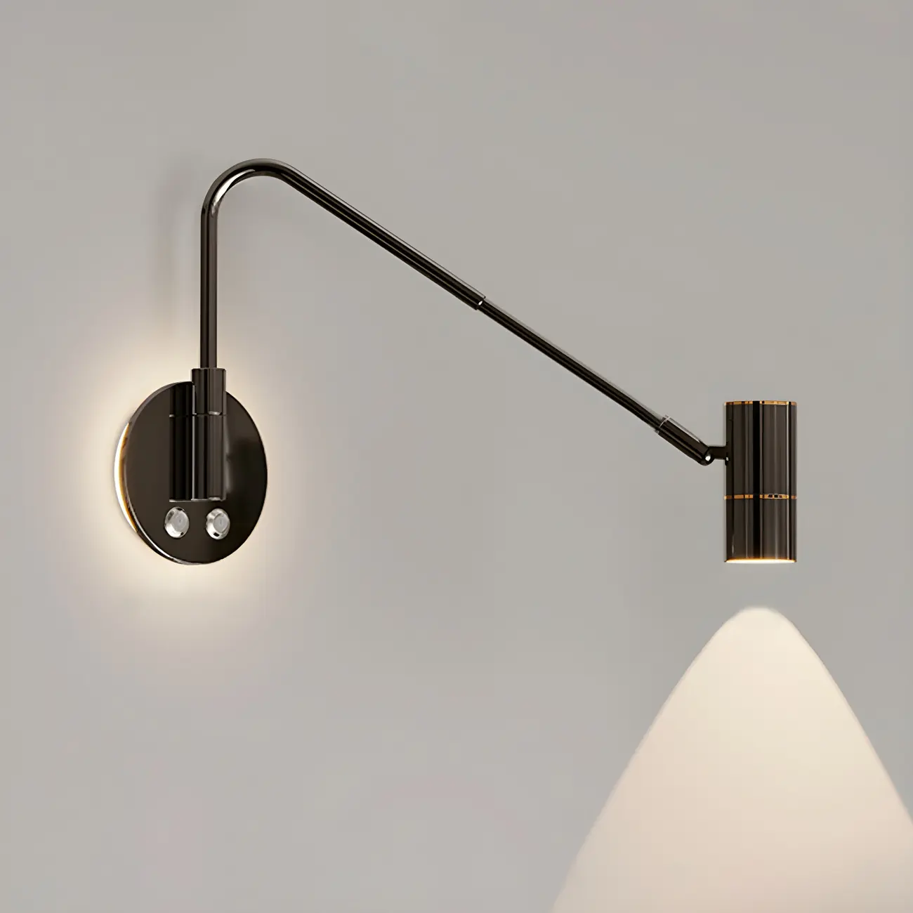 Dimmable Touch Swing Arm Wall Light for Bedside Reading | homeyfad