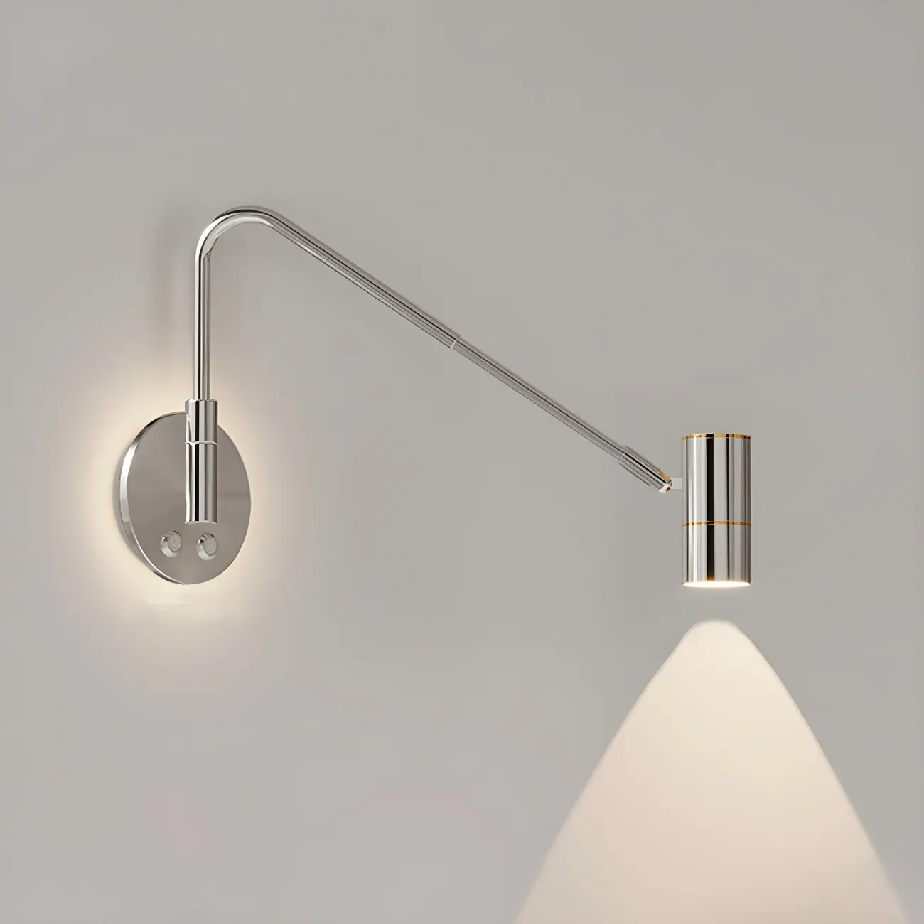 Dimmable Touch Swing Arm Wall Light for Bedside Reading | homeyfad