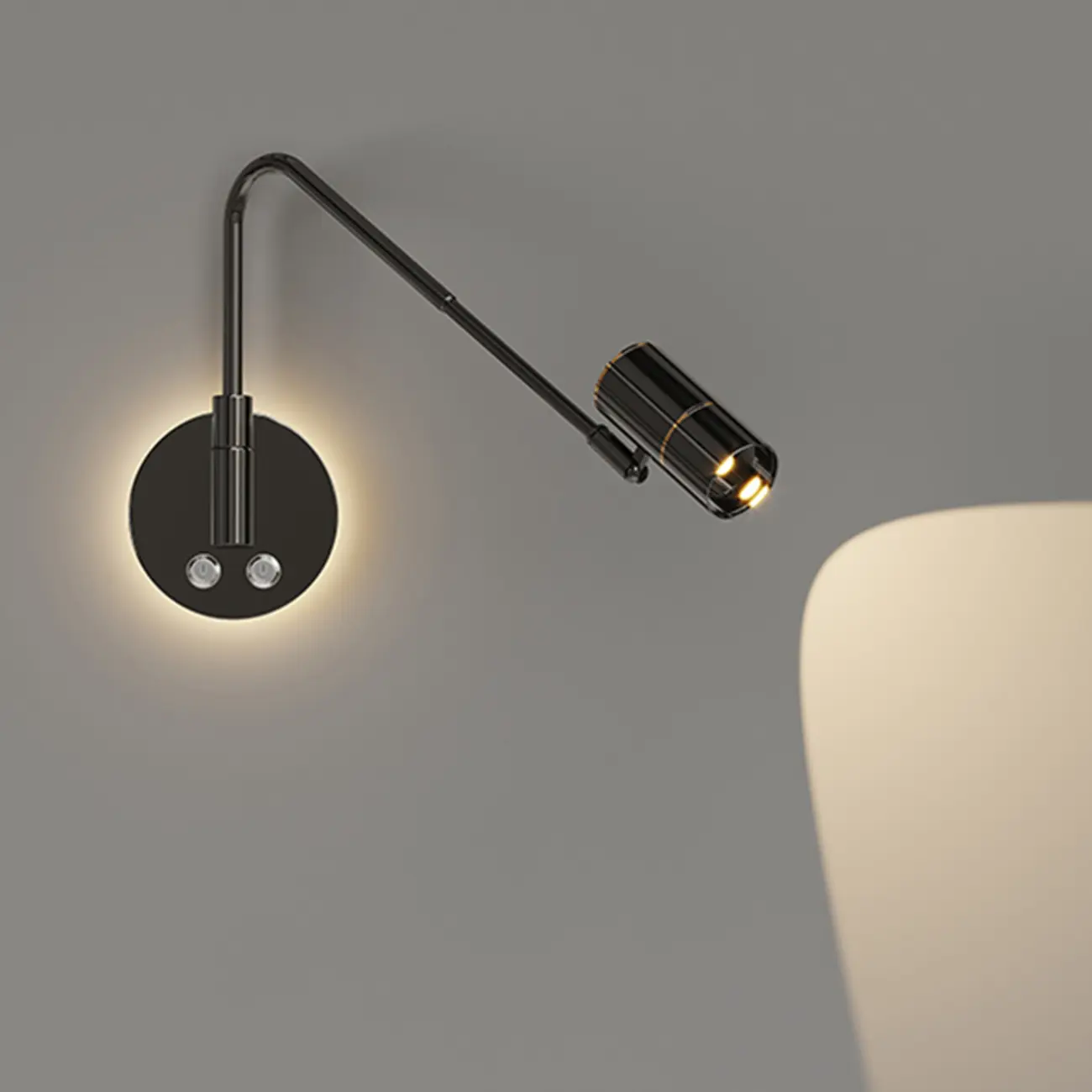Dimmable Touch Swing Arm Wall Light for Bedside Reading | homeyfad