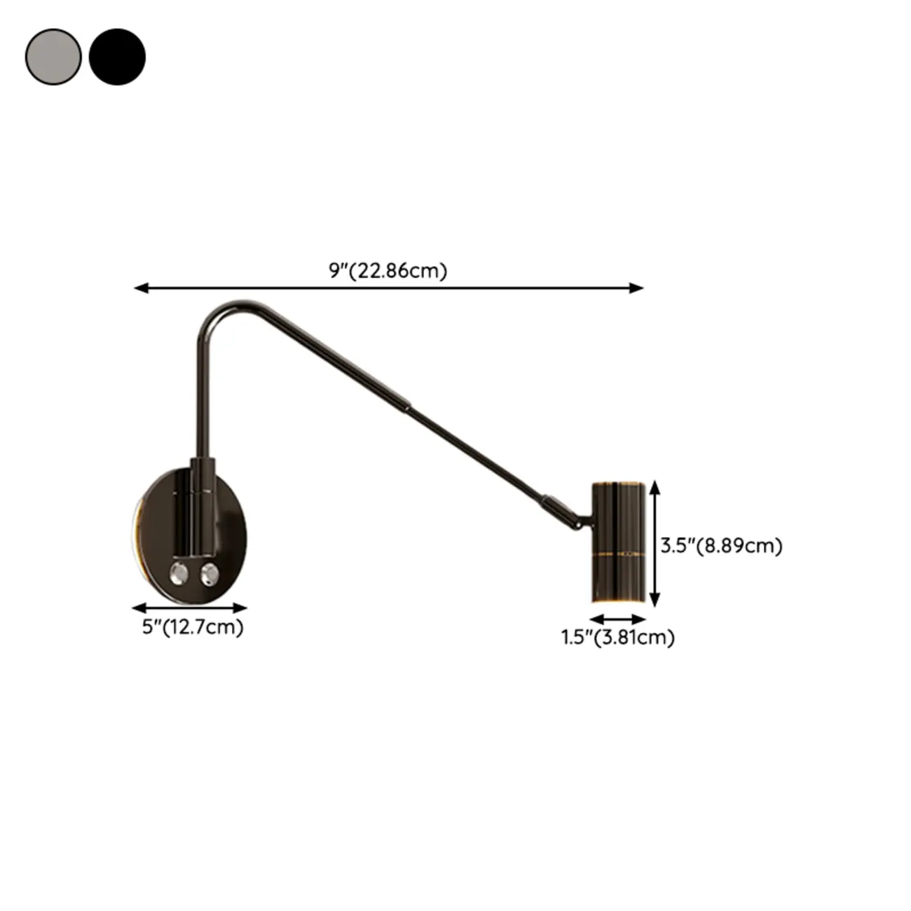 Dimmable Touch Swing Arm Wall Light for Bedside Reading | homeyfad